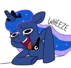 Size: 912x876 | Tagged: source needed, safe, artist:kaikururu, edit, princess luna, alicorn, pony, g4, armpits, base used, crown, emote, female, jewelry, mare, meme, open mouth, ponified, regalia, simple background, solo, text, transparent background, vector, wheeze