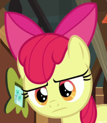 Size: 651x746 | Tagged: safe, screencap, apple bloom, earth pony, pony, g4, marks for effort, cropped, faic, female, solo