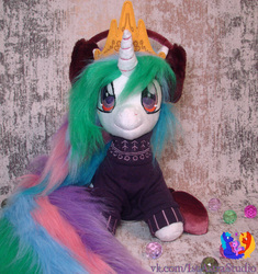 Size: 2077x2212 | Tagged: safe, artist:1stastrastudio, princess celestia, alicorn, pony, g4, clothes, earmuffs, high res, irl, photo, plushie, solo, sweater