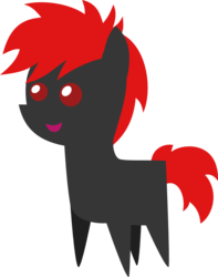 Size: 937x1189 | Tagged: safe, artist:tacobender, oc, oc only, earth pony, pony, black coat, commission, pointy ponies, red and black oc, red eyes, red hair, simple background, solo, transparent background, vector