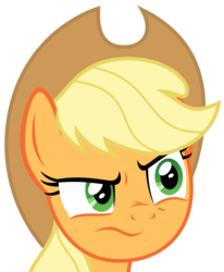 Size: 3041x3691 | Tagged: safe, artist:sketchmcreations, applejack, earth pony, pony, g4, marks for effort, :s, annoyed, high res, simple background, solo, transparent background, vector, wavy mouth