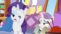 Size: 1920x1080 | Tagged: safe, screencap, rarity, sweetie belle, g4, marks for effort, animated, cute, diasweetes, discovery family logo, female, grin, repeatie belle, smiling, sound, webm