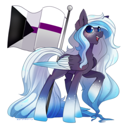Size: 3708x3600 | Tagged: safe, artist:skylacuna, oc, oc only, oc:frost bite, pegasus, pony, demisexual pride flag, female, flag, high res, mare, pride, pride flag, simple background, solo, transparent background, two toned wings