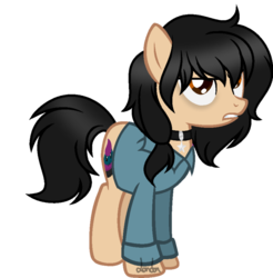 Size: 800x812 | Tagged: safe, artist:t-aroutachiikun, oc, oc only, oc:capuccino cupcake, earth pony, pony, clothes, female, mare, shirt, simple background, solo, transparent background