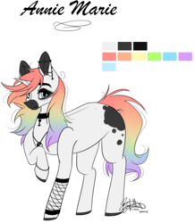 Size: 705x810 | Tagged: safe, artist:ohflaming-rainbow, oc, oc only, oc:annie marie, pony, unicorn, female, mare, reference sheet, simple background, solo, transparent background