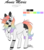 Size: 705x810 | Tagged: safe, artist:ohflaming-rainbow, oc, oc only, oc:annie marie, pony, unicorn, female, mare, reference sheet, simple background, solo, transparent background