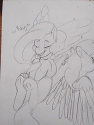 Size: 1944x2592 | Tagged: safe, artist:mr.smile, fluttershy, g4, happy, smiling, traditional art, yay