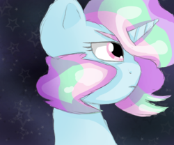 Size: 1800x1500 | Tagged: safe, artist:sodadoodle, oc, oc only, oc:sleep, pony, unicorn, sky, solo, starry night, stars, unimpressed