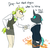 Size: 725x701 | Tagged: safe, artist:redxbacon, oc, oc only, oc:golden keylime, oc:scribble snug, changeling, earth pony, anthro, anthro oc, cigarette, clothes, duo, female, smoking, straight, suit