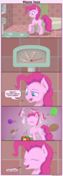 Size: 1330x3700 | Tagged: safe, artist:frenkieart, pinkie pie, earth pony, pony, g4, balloon, comic, dialogue, female, food, mare, muffin, pie, rubik's cube, solo