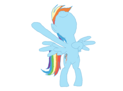 Size: 820x603 | Tagged: safe, artist:optimusv42, rainbow dash, gorilla, g4, bipedal, chest pounding, nose in the air, simple background, tarzan, tomboy, white background