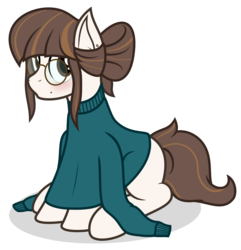 Size: 3000x3108 | Tagged: safe, artist:mrlolcats17, oc, oc only, earth pony, pony, blushing, clothes, ear piercing, earring, glasses, high res, jewelry, piercing, simple background, solo, sweater, transparent background, turtleneck