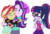 Size: 2048x1403 | Tagged: safe, editor:php77, sci-twi, starlight glimmer, sunset shimmer, twilight sparkle, equestria girls, equestria girls specials, g4, my little pony equestria girls: mirror magic, arm behind back, beanie, hat, hug, simple background, transparent background