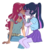 Size: 540x540 | Tagged: safe, artist:freshfriend, sci-twi, sunset shimmer, twilight sparkle, equestria girls, g4, my little pony equestria girls: better together, crying, female, imminent kissing, lesbian, ship:sci-twishimmer, ship:sunsetsparkle, shipping, simple background, white background