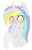 Size: 700x1100 | Tagged: safe, artist:adostume, oc, oc only, oc:smoothie, pony, unicorn, blushing, bust, grin, halo, smiling, solo