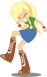 Size: 696x1147 | Tagged: safe, artist:iamsheila, edit, vector edit, applejack, rainbow dash, equestria girls, g4, boots, clothes, female, fist pump, fusion, high heel boots, palette swap, recolor, shirt, shoes, simple background, skirt, socks, solo, transparent background, vector