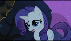 Size: 1280x736 | Tagged: safe, edit, screencap, rarity, pony, robot, unicorn, friendship is witchcraft, g4, animated, female, fire, mare, nightmare fuel, solo, sound, t-800, terminator, terminator 2, wat, webm