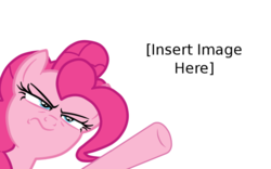 Size: 1200x750 | Tagged: safe, artist:pizzamovies, pinkie pie, g4, exploitable, insert picture here, meme, simple background