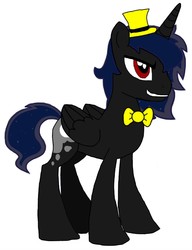 Size: 768x999 | Tagged: safe, princess luna, oc, g4, female to male, fnaf 4, male, prince artemis, red eyes, rule 63, stallion