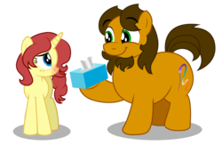 Size: 1024x668 | Tagged: safe, artist:aleximusprime, oc, oc only, oc:alex the chubby pony, oc:eilemonty, earth pony, pony, unicorn, daaaaaaaaaaaw, duo, eilemonty, female, get well soon, kindness, kleenex, male, mare, mare and stallion, nice guy, ponysona, sick, simple background, stallion, tissue, transparent background