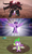 Size: 1280x2126 | Tagged: safe, screencap, spike, twilight sparkle, alicorn, dragon, pony, g4, magical mystery cure, molt down, claws, comparison, cottage, crater, dragon wings, eyes closed, fangs, female, flag, hooves, horn, horns, looking at self, majestic, male, mare, night, optimus prime, spread wings, transformers, transformers prime, twilight sparkle (alicorn), winged spike, wings