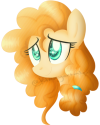 Size: 2256x2815 | Tagged: safe, artist:kimmyartmlp, pear butter, earth pony, pony, g4, bust, cute, female, heart eyes, high res, mare, pearabetes, portrait, simple background, smiling, solo, stray strand, three quarter view, transparent background, wingding eyes
