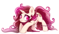 Size: 900x522 | Tagged: safe, artist:cabbage-arts, oc, oc only, oc:red palette, pony, unicorn, clothes, commission, commissioner:red palette, female, freckles, horn, mare, scarf, simple background, smiling, solo, transparent background, unicorn oc