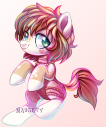 Size: 558x664 | Tagged: safe, artist:cabbage-arts, oc, oc only, oc:angel cakes, earth pony, pony, choker, commission, commissioner:dimensionfiend, earth pony oc, female, mare, solo