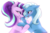 Size: 1500x1000 | Tagged: safe, artist:fredsonv, starlight glimmer, trixie, pony, unicorn, g4, my little pony: friendship is magic, no second prances, blushing, female, lesbian, mare, ship:startrix, shipping, simple background, transparent background