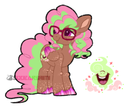 Size: 699x581 | Tagged: safe, artist:squeakshimi, oc, oc only, oc:laughing gas, pegasus, pony, female, glasses, mare, reference sheet, simple background, solo, transparent background