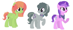 Size: 983x407 | Tagged: dead source, safe, artist:jxst-blue, amethyst star, marble pie, sparkler, tree hugger, pony, g4, alternate hairstyle, alternate universe, base used, pegasus tree hugger, race swap, simple background, transparent background