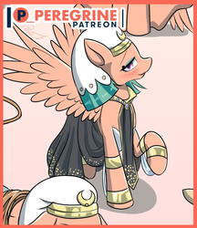 Size: 728x841 | Tagged: safe, artist:phoenixperegrine, somnambula, pegasus, pony, g4, blushing, female, mare, patreon, patreon logo, solo focus