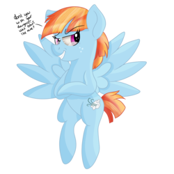 Size: 4000x4000 | Tagged: safe, artist:rainbowtashie, windy whistles, pegasus, pony, g4, crossed hooves, dialogue, female, mare, simple background, smug, solo, the pussycat dolls, transparent background