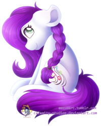 Size: 750x937 | Tagged: safe, artist:calamity-studios, oc, oc only, oc:octave, pony, art trade, braid, cute, simple background, smiling, solo, transparent background