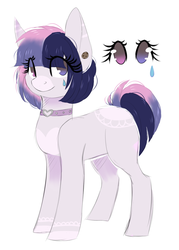 Size: 1000x1400 | Tagged: safe, artist:adostume, oc, oc only, earth pony, pony, choker, ear piercing, earring, jewelry, piercing, solo
