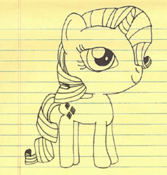Size: 461x484 | Tagged: safe, artist:nightshadowmlp, rarity, pony, g4, female, lined paper, profile, smiling, solo, traditional art
