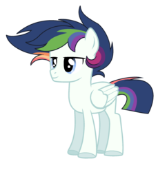 Size: 1776x1832 | Tagged: dead source, safe, artist:rainbows-skies, oc, oc only, oc:shooting star (bronyponyyy2340), pegasus, pony, magical lesbian spawn, male, offspring, parent:rainbow dash, parent:twilight sparkle, parents:twidash, simple background, solo, teenager, transparent background