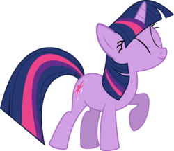 Size: 5835x5096 | Tagged: safe, artist:pyrophone, twilight sparkle, pony, unicorn, g4, absurd resolution, eyes closed, female, mare, raised hoof, simple background, smiling, solo, transparent background, unicorn twilight, vector