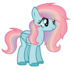 Size: 1052x1016 | Tagged: dead source, safe, artist:rainbows-skies, oc, oc only, pegasus, pony, female, magical lesbian spawn, mare, offspring, parent:fluttershy, parent:rainbow dash, parents:flutterdash, simple background, solo, transparent background