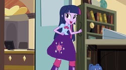 Size: 2048x1145 | Tagged: safe, edit, edited screencap, editor:php77, screencap, twilight sparkle, equestria girls, g4, my little pony equestria girls, 1000 hours in ms paint, clothes, dress, female, solo
