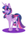 Size: 373x453 | Tagged: safe, alternate version, artist:silkensaddle, twilight sparkle, alicorn, pony, g4, colored wings, colored wingtips, female, mare, simple background, solo, transparent background, twilight sparkle (alicorn), unshorn fetlocks