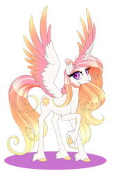 Size: 441x678 | Tagged: safe, alternate version, artist:silkensaddle, princess celestia, alicorn, pony, g4, female, looking at you, mare, simple background, solo, spread wings, transparent background, unshorn fetlocks, wings