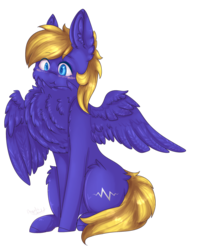 Size: 1381x1753 | Tagged: safe, artist:angelic-shield, derpibooru exclusive, oc, oc only, oc:cloud quake, pegasus, pony, blushing, chest fluff, commission, cute, fluffy, impossibly large chest fluff, male, simple background, solo, stallion, transparent background