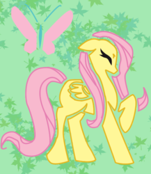 Size: 506x584 | Tagged: safe, artist:cckittycreative, fluttershy, pegasus, pony, g4, abstract background, eyes closed, female, mare, raised hoof, solo