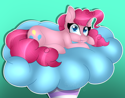 Size: 2807x2211 | Tagged: safe, artist:tomboygirl45, pinkie pie, earth pony, pony, g4, cotton candy, female, high res, micro, prone, solo