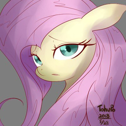 Size: 400x400 | Tagged: safe, artist:tohupo, fluttershy, pegasus, pony, g4, bust, female, looking at you, mare, solo