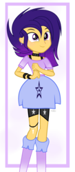 Size: 1512x3472 | Tagged: safe, artist:xxcutecookieswirlsxx, oc, oc only, oc:shooting star (ilaria122), equestria girls, g4, base used, boots, clothes, compression shorts, cute, digital art, female, next generation, offspring, parent:flash sentry, parent:twilight sparkle, parents:flashlight, shirt, shoes, simple background, skirt, solo, transparent background