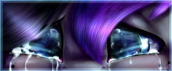 Size: 3231x1335 | Tagged: safe, artist:creativecocoacookie, oc, oc only, oc:purple flame, pony, unicorn, commission, crying, eye, eyes, looking at you, male, sad, solo, stallion