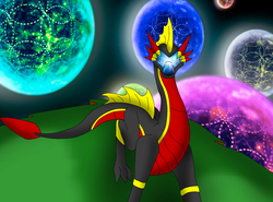 Size: 2405x1781 | Tagged: safe, artist:pd123sonic, oc, oc only, dragon, barely pony related, multiverse, solo, void