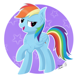 Size: 3000x3000 | Tagged: safe, artist:arcane-thunder, rainbow dash, pegasus, pony, g4, chest fluff, digital art, ear fluff, female, high res, mare, side view, signature, solo